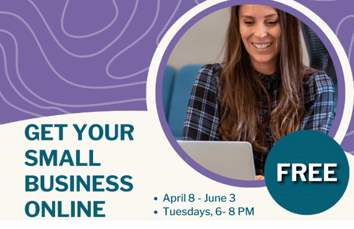 Header image promoting WEV's FREE small online business training