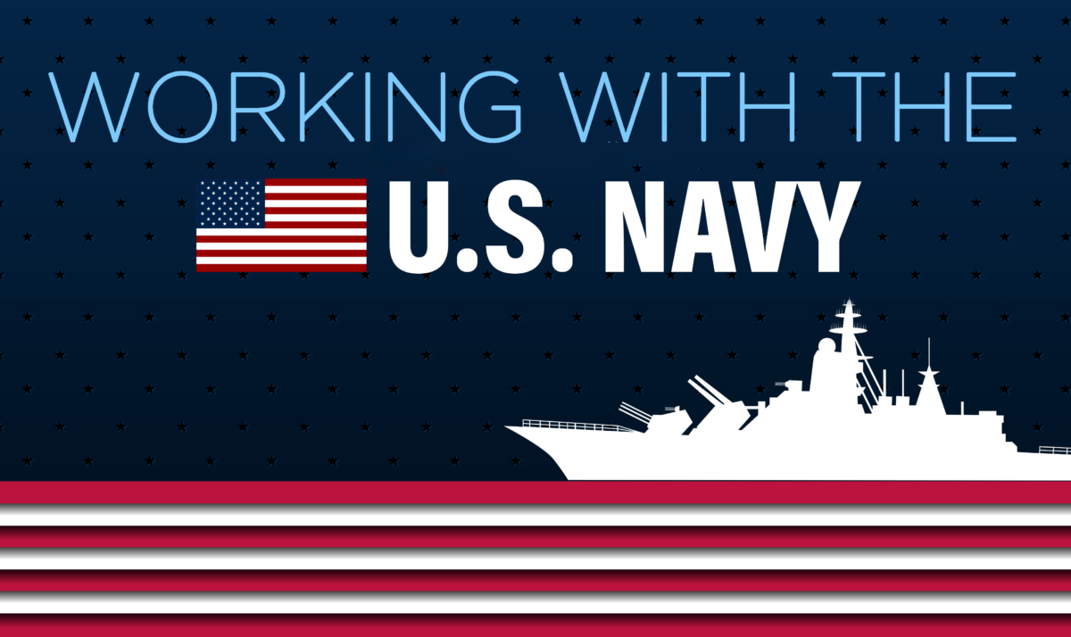Header Visual of a US Navy ship and the Title, "Working With the US NAVY"
